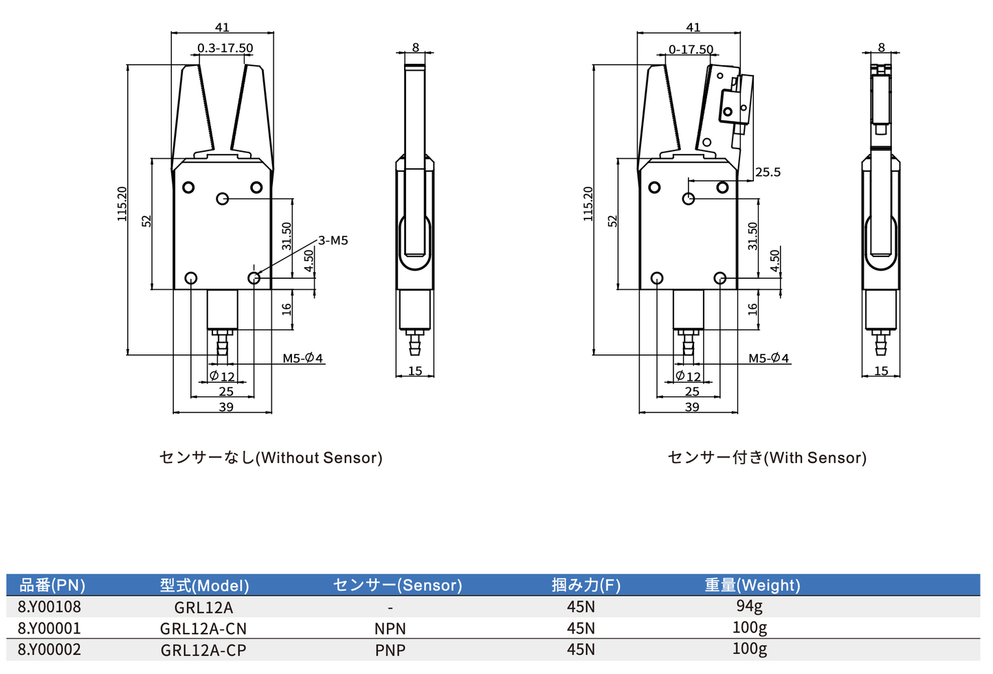 CRG GRL12A-C（2芯）